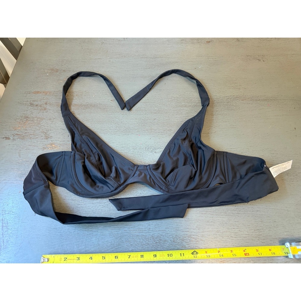 Shapermint Essentials Underwire Halter Bikini Top Black XL Swimwear 81004